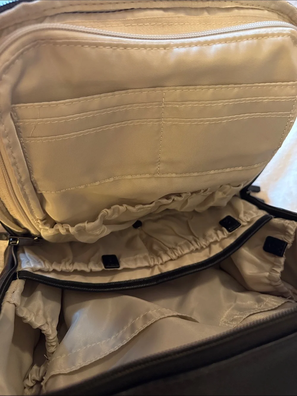 Ayla & Co Black Leather Convertible Baby Bag Backpack - Versatile Carrying Tote